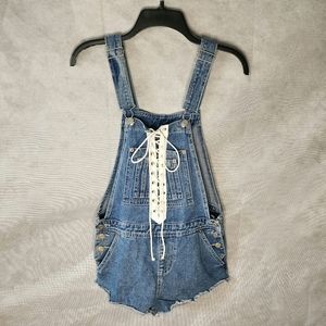 Forever 21 Denim LaceUp Shortalls